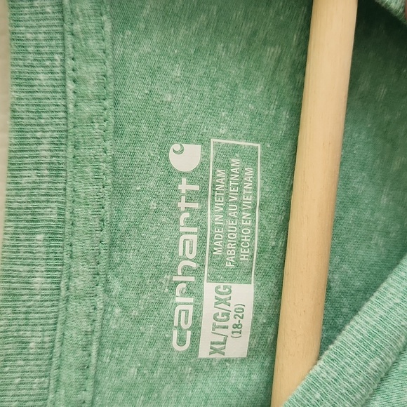 Carhartt heather green longsleevee tshirt size 18-20 boys - Picture 3 of 4